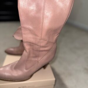 Elegant Pink Leather Boots